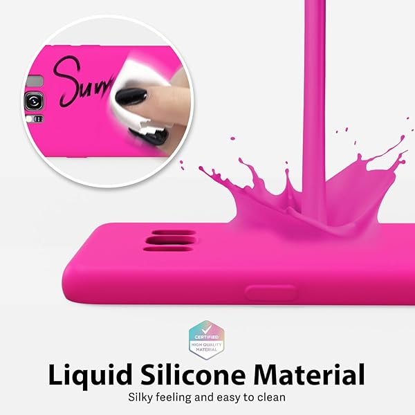 oakxco Oakxco Hot Pink Fuchsia Liquid Silicone Phone Case for Samsung Galaxy S24 Ultra Slim Soft Rubber Gel Cover for Women and Girls - View 6 of 9