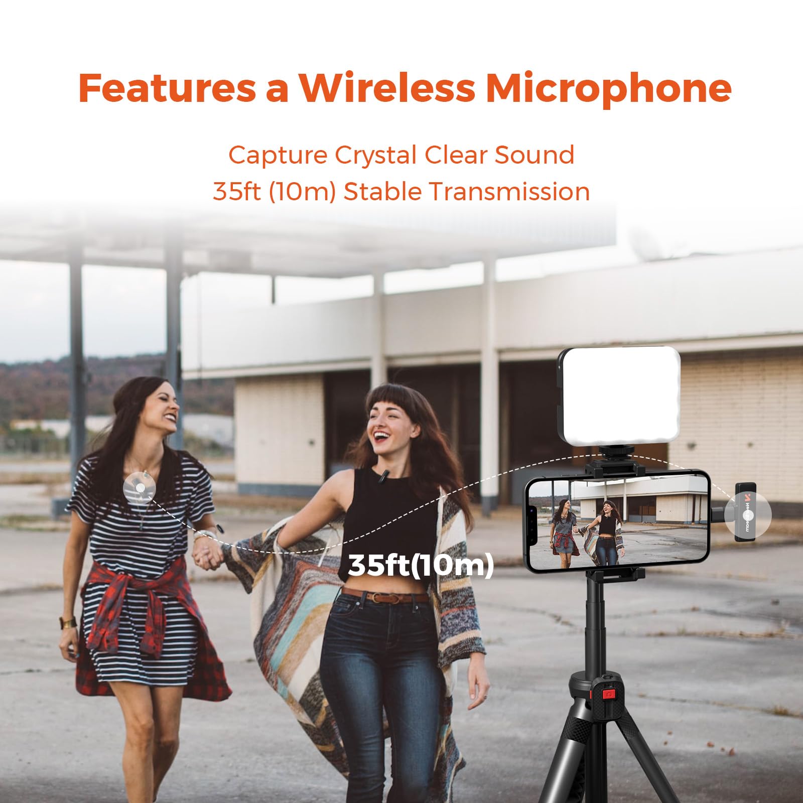 NearStream NearStream VK10 Vlogging Kit for Smartphone with Light Microphone Mount Tripod and Remote Control Ideal for Content Creators and YouTube Starters - View 3 of 8