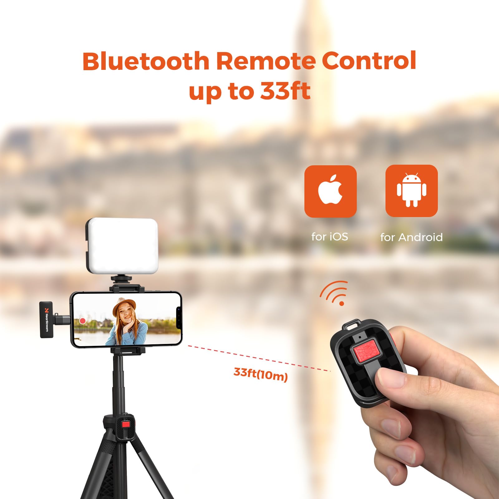 NearStream NearStream VK10 Vlogging Kit for Smartphone with Light Microphone Mount Tripod and Remote Control Ideal for Content Creators and YouTube Starters - View 5 of 8