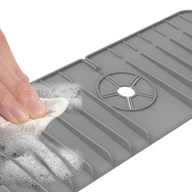 Dry Buddy 2 Pack Silicone Kitchen Sink Splash Guard Faucet Mat for Kitchen Sink Black Standard - View 6 of 8