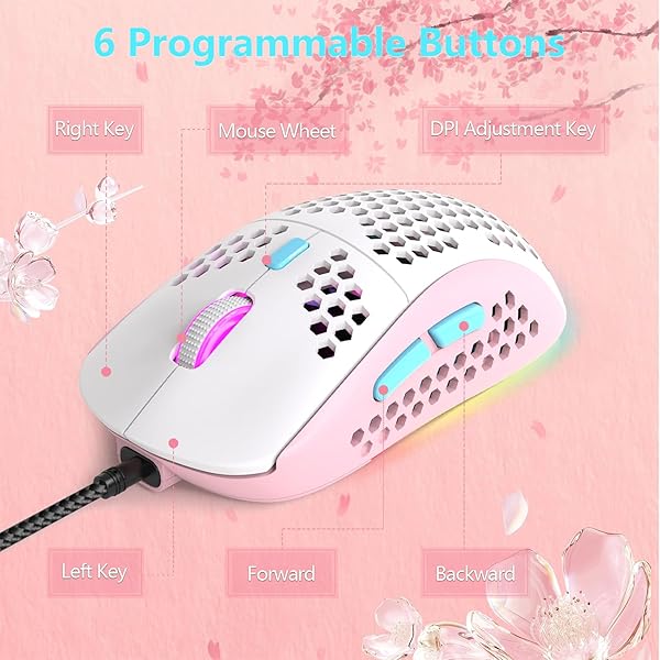 SELORSS RK-T60 Wired 60% TKL Mechanical Gaming Keyboard with Rainbow Backlight and Coiled Aviator Cable for Windows Laptop PS4 PC Gamer - View 10 of 11