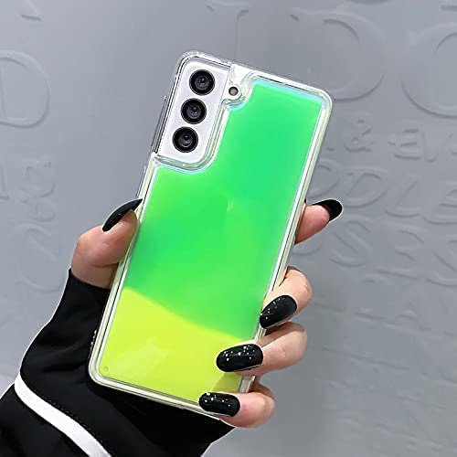 Yatchen Yatchen Liquid Fluorescent Case for Samsung Galaxy S24 Plus Luxury Glow in the Dark Quicksand Clear Soft TPU Back Cover Luminous Protector Green - View 4 of 7