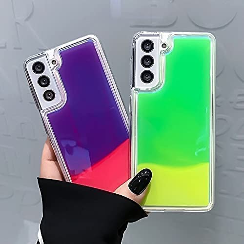 Yatchen Yatchen Liquid Fluorescent Case for Samsung Galaxy S24 Luxury Glow in the Dark Quicksand Clear Soft TPU Back Cover Luminous Protector Green - View 5 of 7