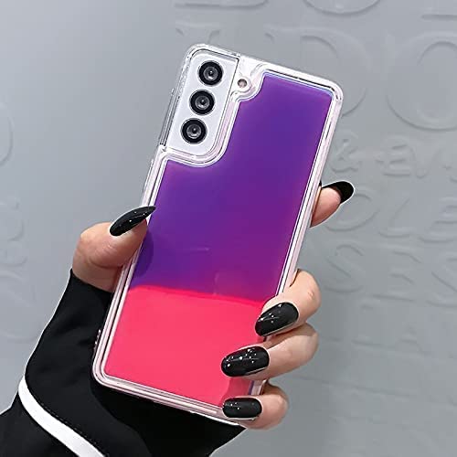Yatchen Yatchen Liquid Fluorescent Case for Samsung Galaxy S24 Luxury Glow in the Dark Quicksand Clear Soft TPU Back Cover Luminous Protector Rose - View 2 of 7