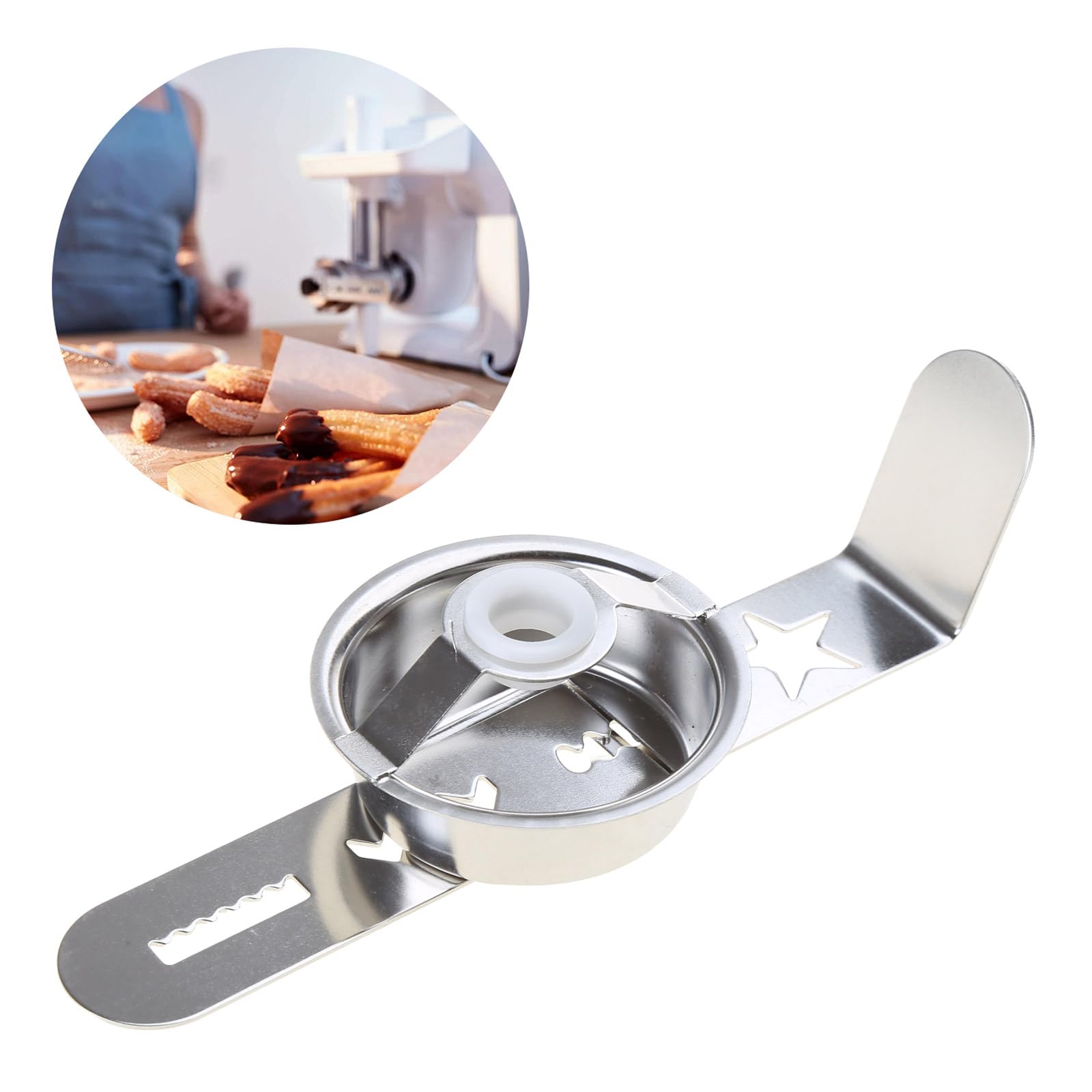 KODASW KODASW Cookie Maker Attachment Pastry Meat Grinder Stainless Steel Biscuit Mold Dough Cutters for Perfect Cookies and Pastries - View 4 of 9