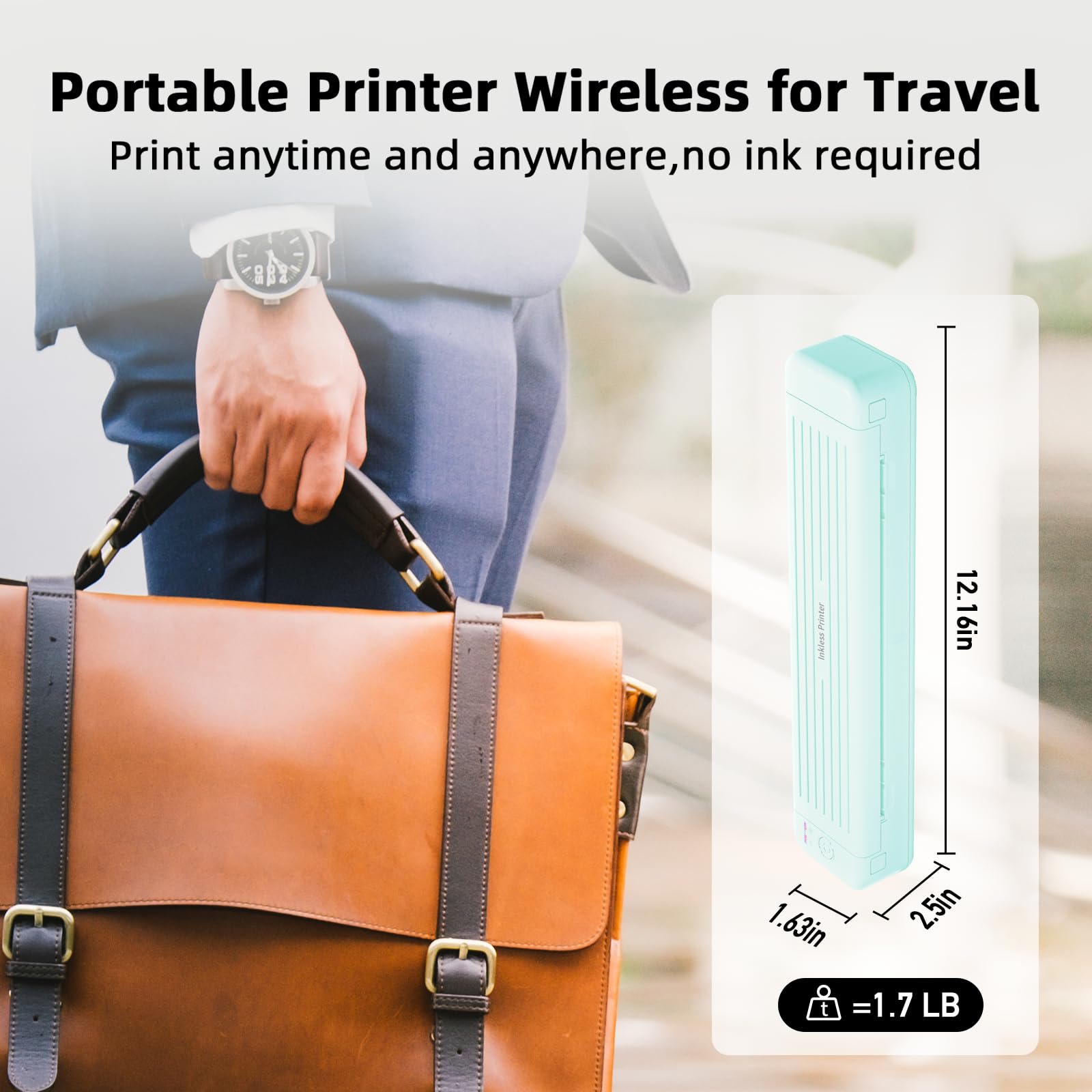 PokeLabel PokeLabel Portable Wireless Printer P831 Bluetooth Inkless 300DPI Ideal for Business Travel A4 A5 B5 Plain Paper Compatibility - View 2 of 6