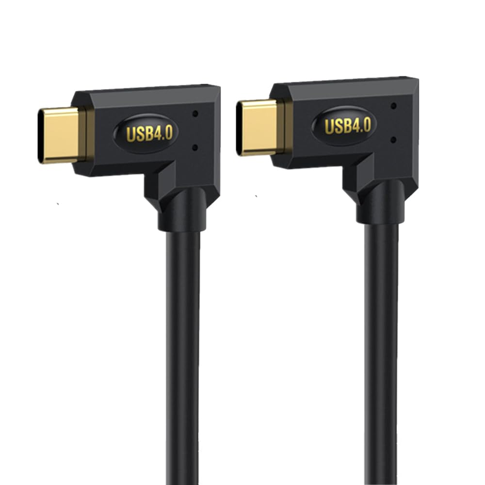 Kework Kework 2ft USB 4.0 Type C Cable 40Gbps 240W 5A PD Left Right Angle for Smartphones Laptops Thunderbolt 3 8k@60Hz Support - View 2 of 7