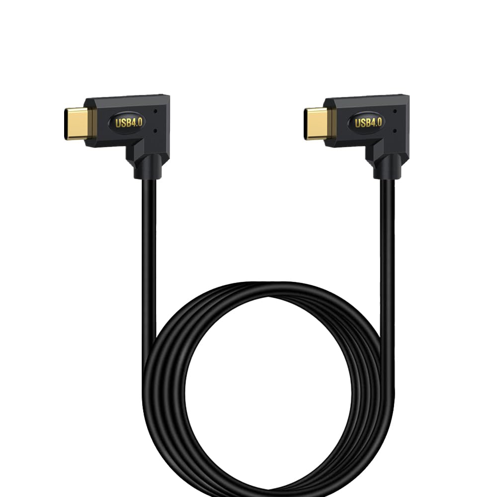 Kework 2ft USB 4.0 Type C Cable 40Gbps 240W 5A PD Left Right Angle for Smartphones Laptops Thunderbolt 3 8k@60Hz Support
