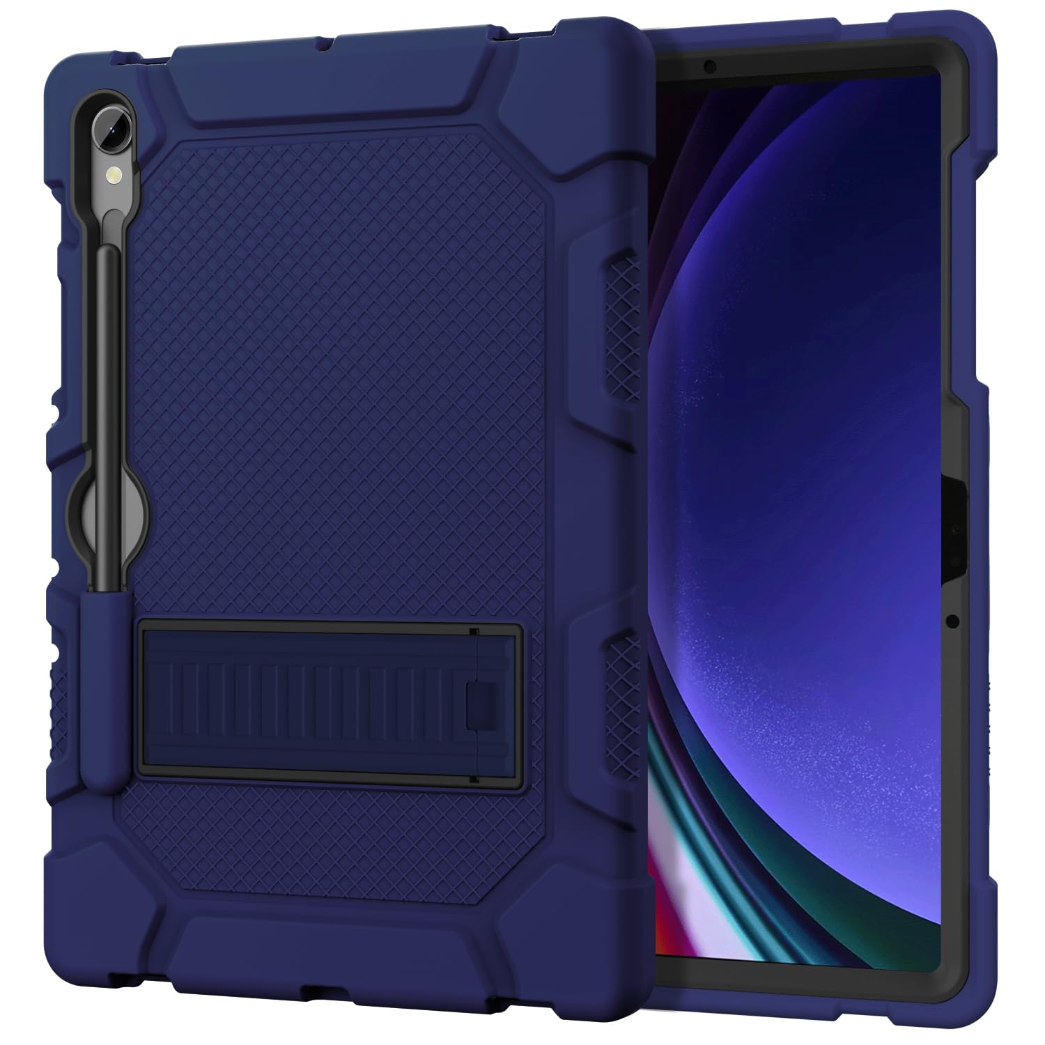 MARIWIVI MARIWIVI Shockproof Case for Samsung Galaxy Tab S9 FE 5G 10.9 Inch and Tab S9 11 Inch with S Pen Holder and Multi-Angle Kickstand Navy Blue Black