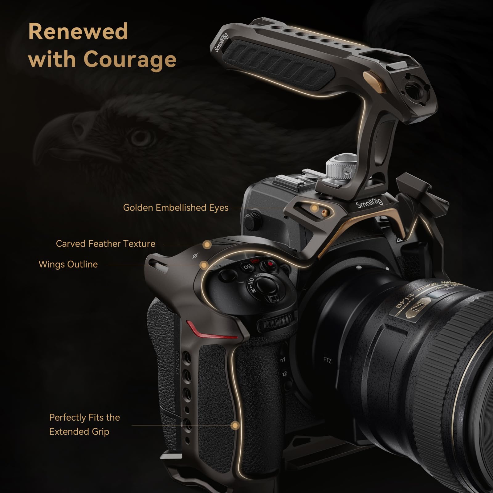 SMALLRIG SmallRig Night Eagle Z8 Camera Cage for Nikon Z 8 Aluminum Alloy Full Cage with Quick Release Plate and Cold Shoe Mount 4316 - View 5 of 8