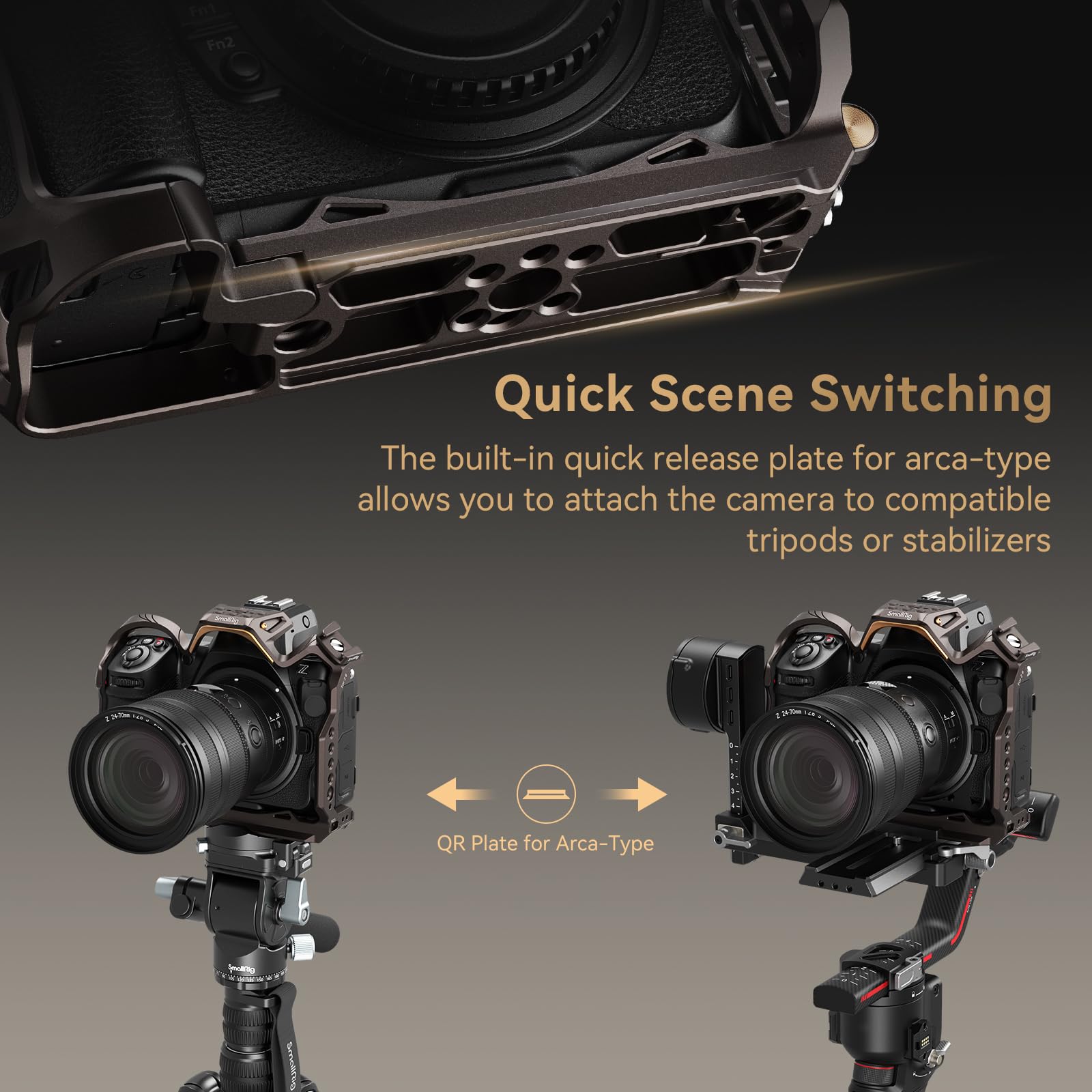 SMALLRIG SmallRig Night Eagle Z8 Camera Cage for Nikon Z 8 Aluminum Alloy Full Cage with Quick Release Plate and Cold Shoe Mount 4316 - View 7 of 8