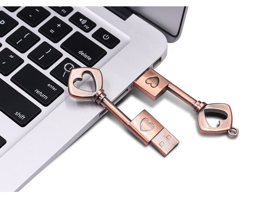 EZITSOL 64GB Heart Shape USB Flash Drive Cute Keychain exFat Thumb Drive Perfect Gift for Anniversary Birthday Photographer Wedding - View 2 of 5