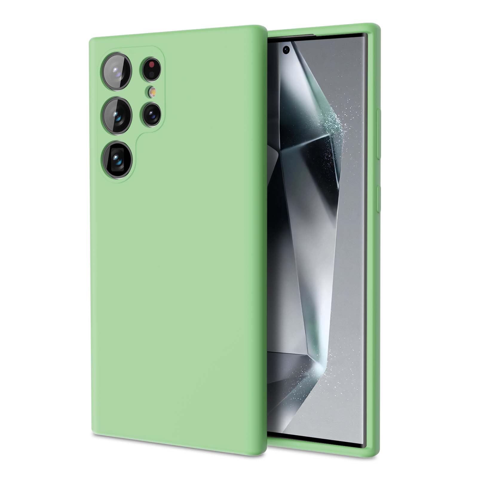 ZUSLAB ZUSLAB Silicone Case for Samsung Galaxy S24 Ultra 6.8 Inches TPU Rubber Gel Cover Wireless Charging Anti-Scratch Shockproof Slim Fit Green