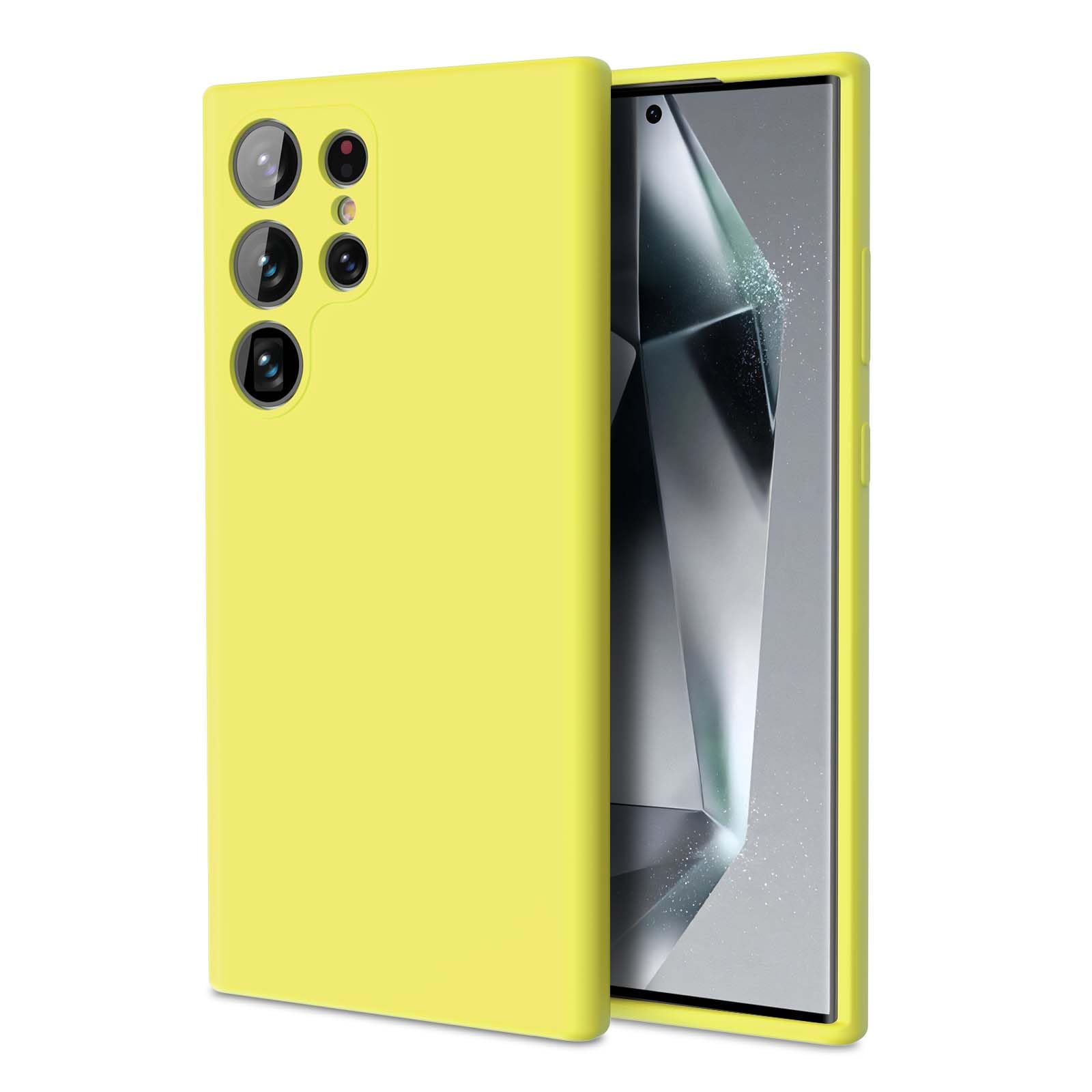 ZUSLAB Zuslab Silicone Case for Samsung Galaxy S24 Ultra 6.8 Inches TPU Rubber Gel Cover Wireless Charging Anti-Scratch Shockproof Slim Fit Yellow