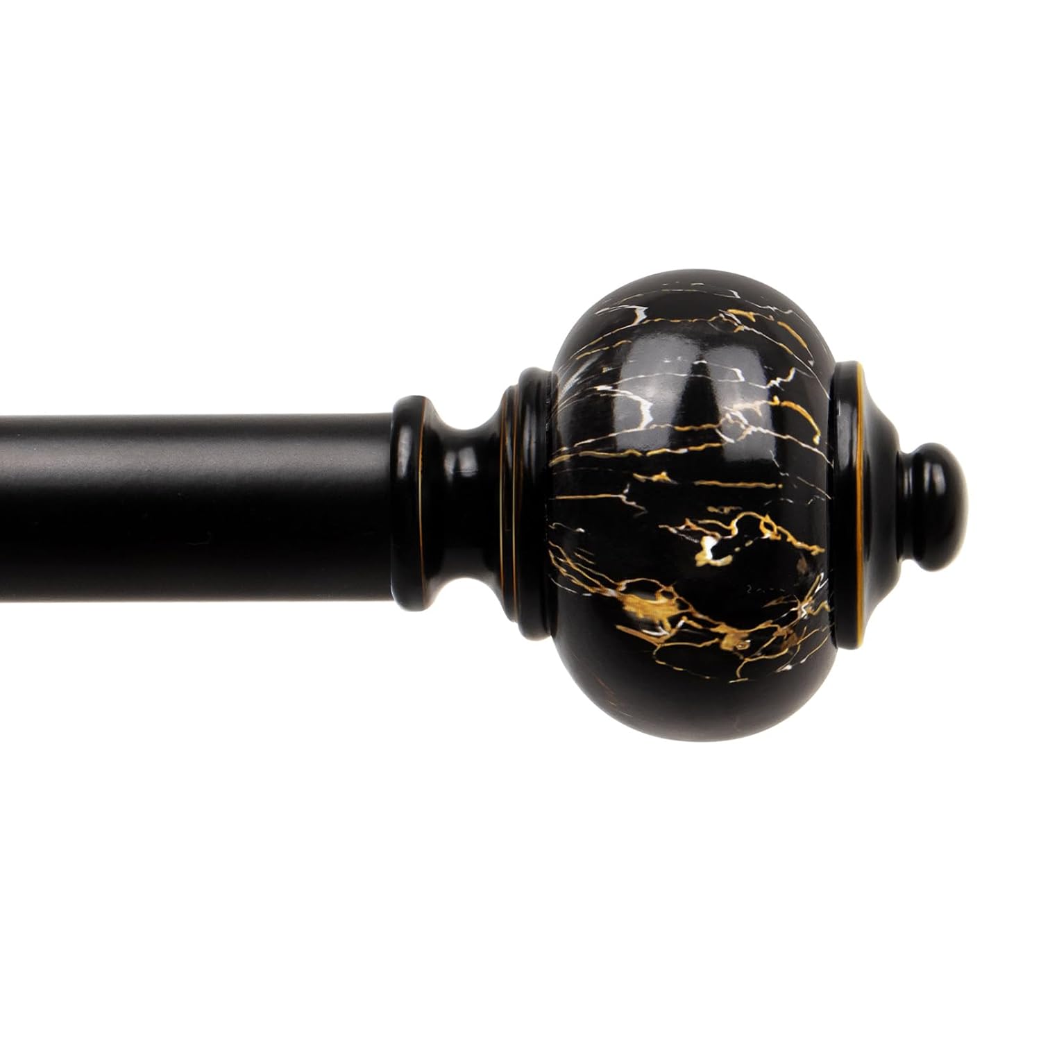 KAMANINA KAMANINA 1 Inch Adjustable Curtain Rods 72 to 144 Inches Bronze Heavy Duty Drapery Rods with Marbled Finials for Windows - View 9 of 9