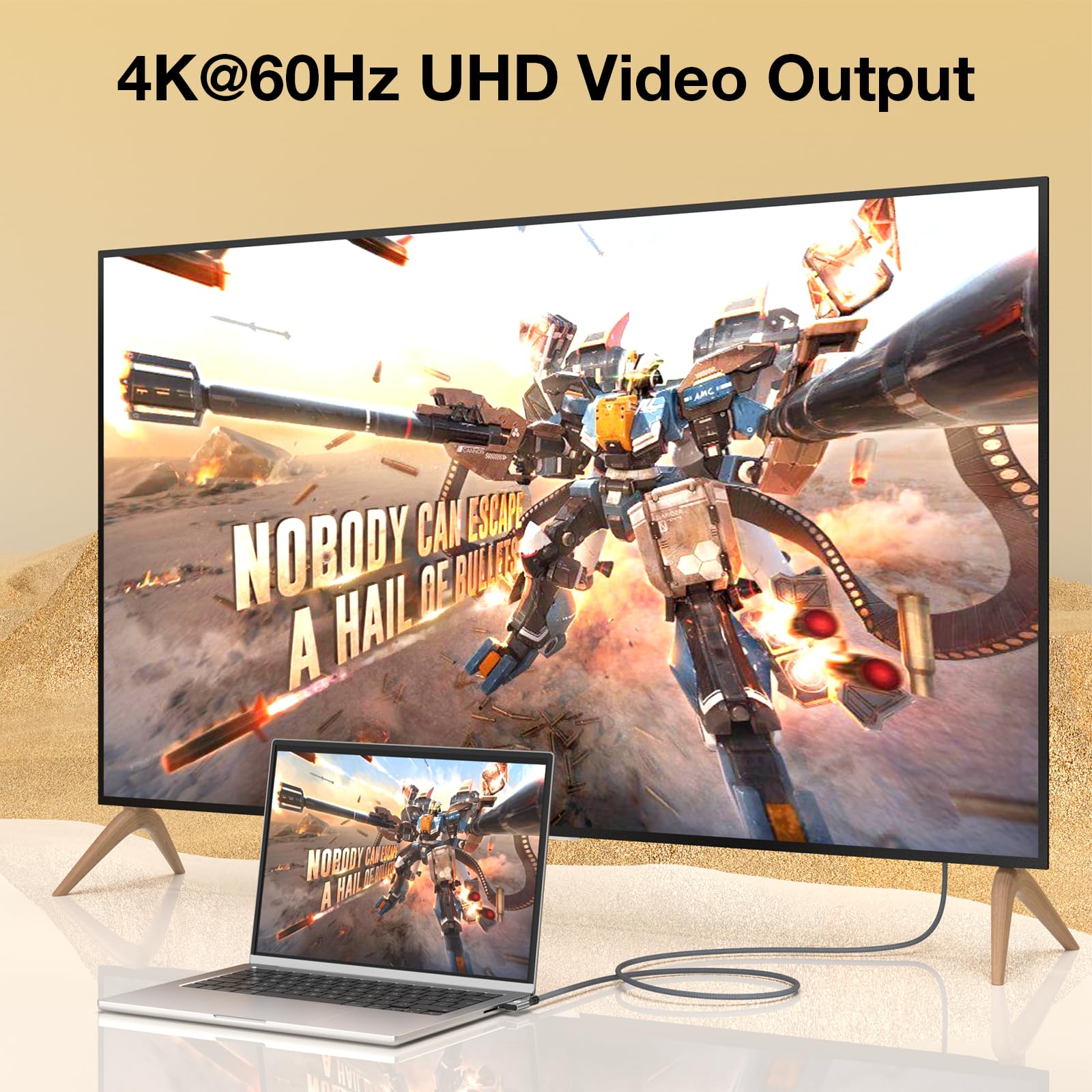 UseBean 20Gbps USB C 3.2 Gen 2 Cable 0.6ft Right Angle Charging Cable for iPhone 16 iPad Galaxy S25 MacBook Fast Charge 4K Video Monitor Cord - View 4 of 7