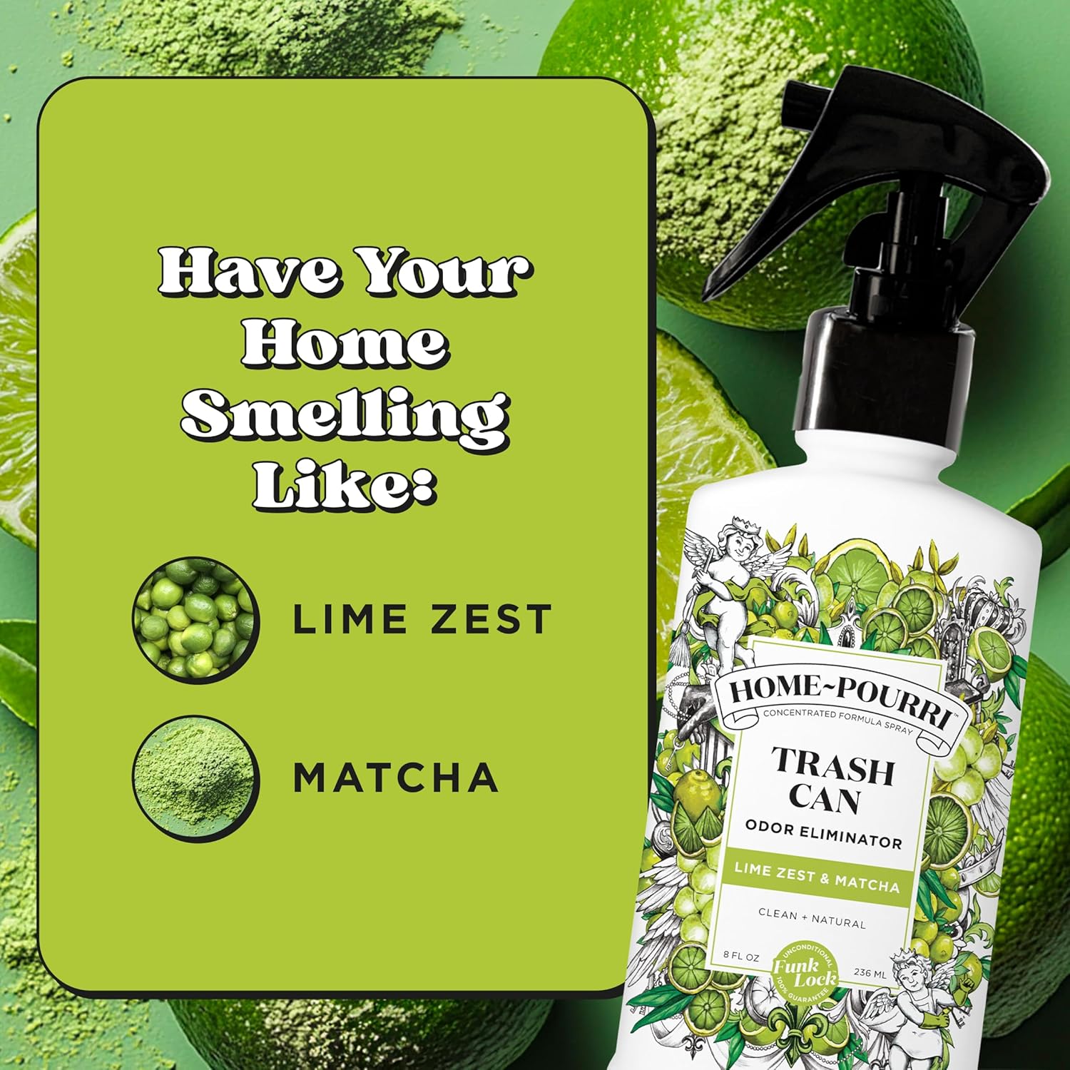 Poo-Pourri Home Pourri Trash Can Odor Freshener 8 Fl Oz Lime Zest and Matcha for Fresh Smelling Home - View 6 of 8