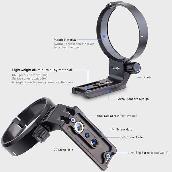 Haoge Haoge LMR-Z186 Lens Collar for Nikon Z 180-600mm: Tripod Mount with Arca Quick Release - View 7 of 10