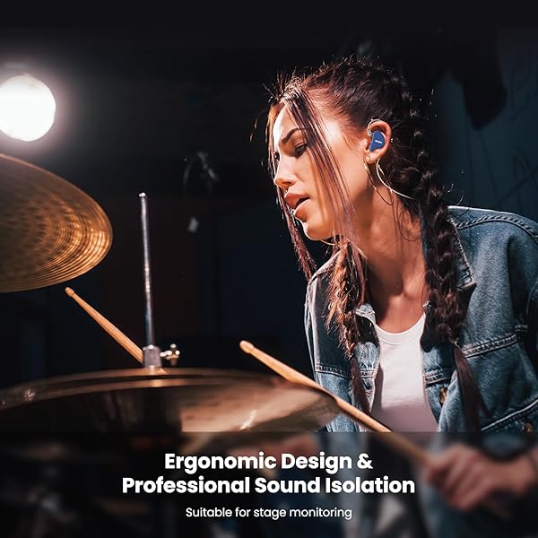 BASN BASN Mix-PD In Ear Monitor HiFi IEM Earphones with Planar and Dynamic Drivers CNC Metal Cover and Detachable Cable for Musicians Blue - View 8 of 9