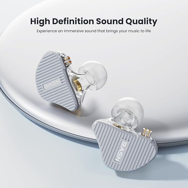 BASN BASN Mix-PD In Ear Monitor HiFi IEM Earphones with Planar and Dynamic Drivers CNC Metal Cover and Detachable Cable for Musicians Silver - View 4 of 9