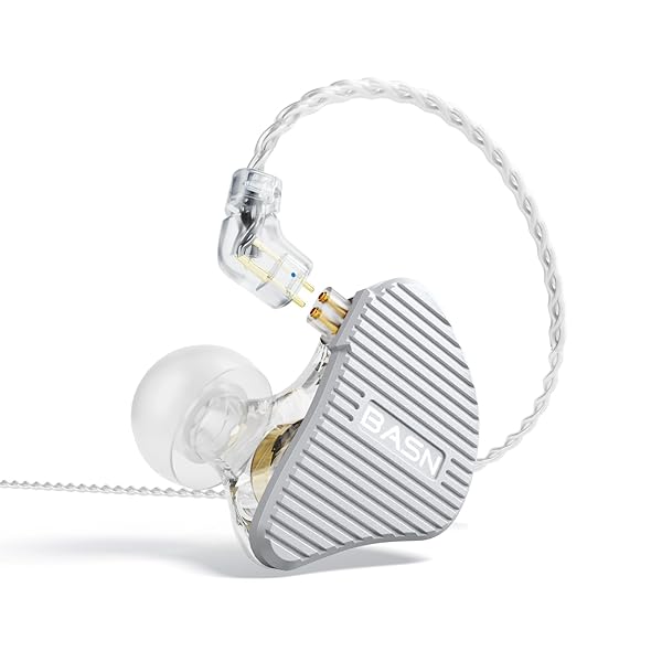 BASN BASN Mix-PD In Ear Monitor HiFi IEM Earphones with Planar and Dynamic Drivers CNC Metal Cover and Detachable Cable for Musicians Silver - View 3 of 9
