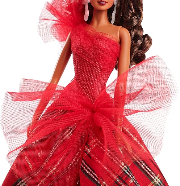 Barbie Barbie Signature 2024 Holiday Doll: Light Brown Hair & Plaid Gown - Collectible Toy in Display Packaging - View 5 of 8