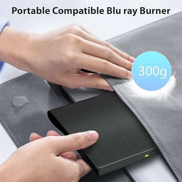 Yaeonku Portable External Blu-ray Drive: 50G Read/Write, USB 3.0 & Type-C, 3D Burner for Windows & Mac - View 9 of 9