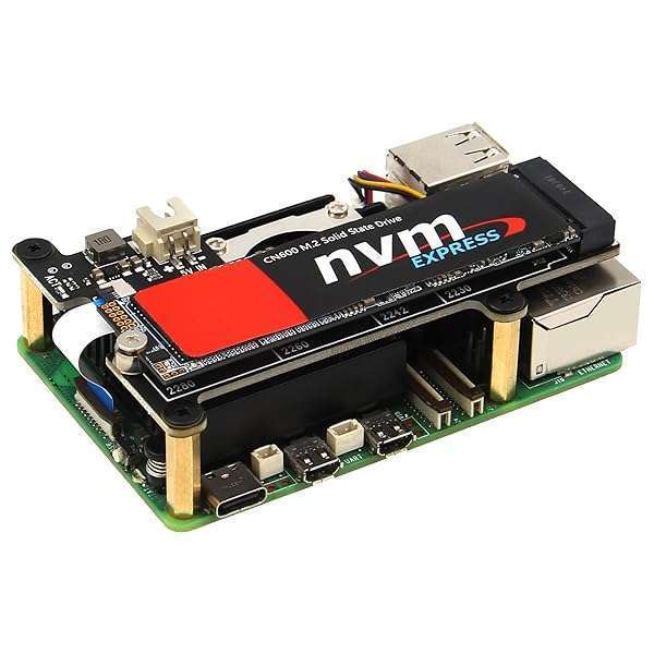 Geekworm Geekworm X1001 PCIe to M.2 HAT for Raspberry Pi 5: Support for NVMe SSDs 2230/2242/2260/2280