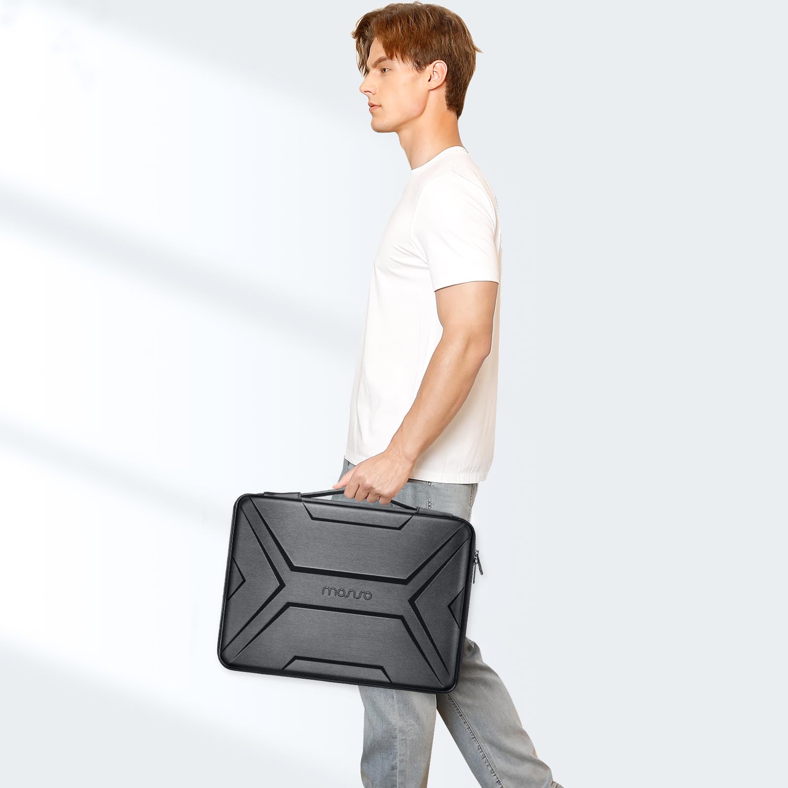 MOSISO MOSISO 15-16 Inch Laptop Hard Case Waterproof Shockproof Sleeve for MacBook HP Dell Artistic Geometric Design Black Carrying Bag - View 6 of 7