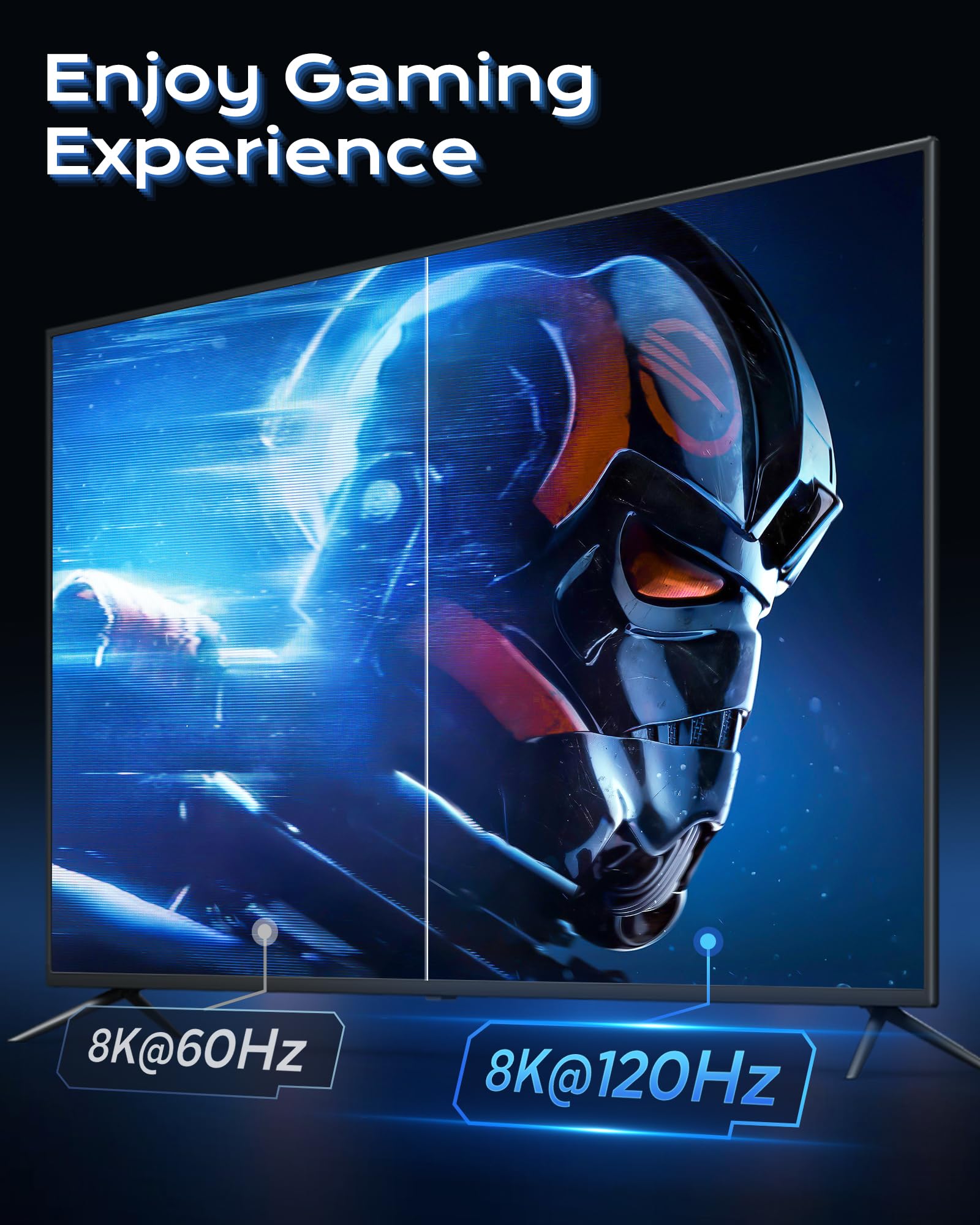 Cratree Cratree DisplayPort to DisplayPort 2.1 Cable 10 Feet Supports 80Gbps FreeSync G-Sync 16K 60Hz 8K 120Hz 4K 240Hz for Gaming Monitor PC - View 6 of 7