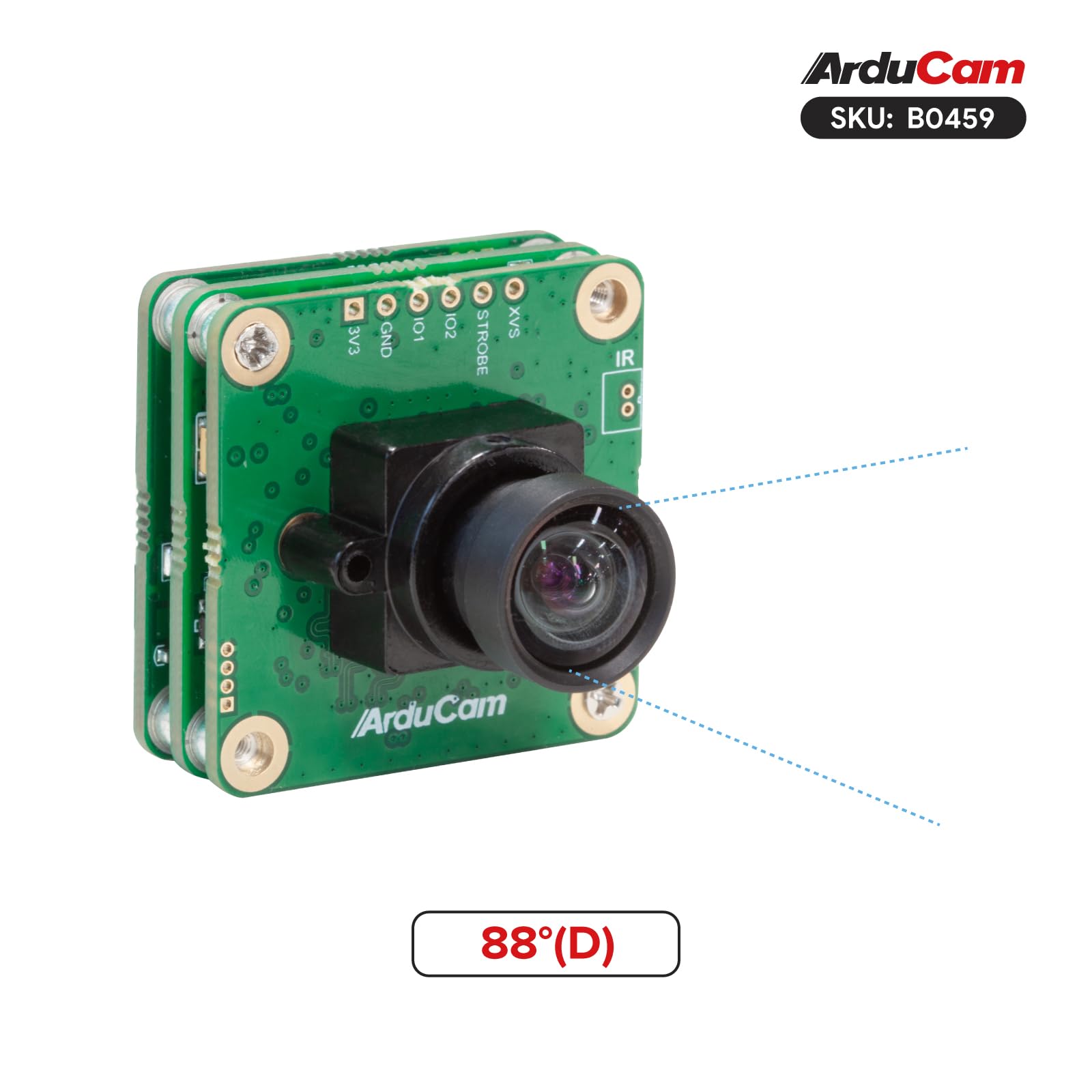 Arducam Arducam USB 3.0 Camera IMX477P 12MP High-Speed Module with 88 Degree M12 Manual Focus Lens and Metal Case for Windows and Linux - View 2 of 8