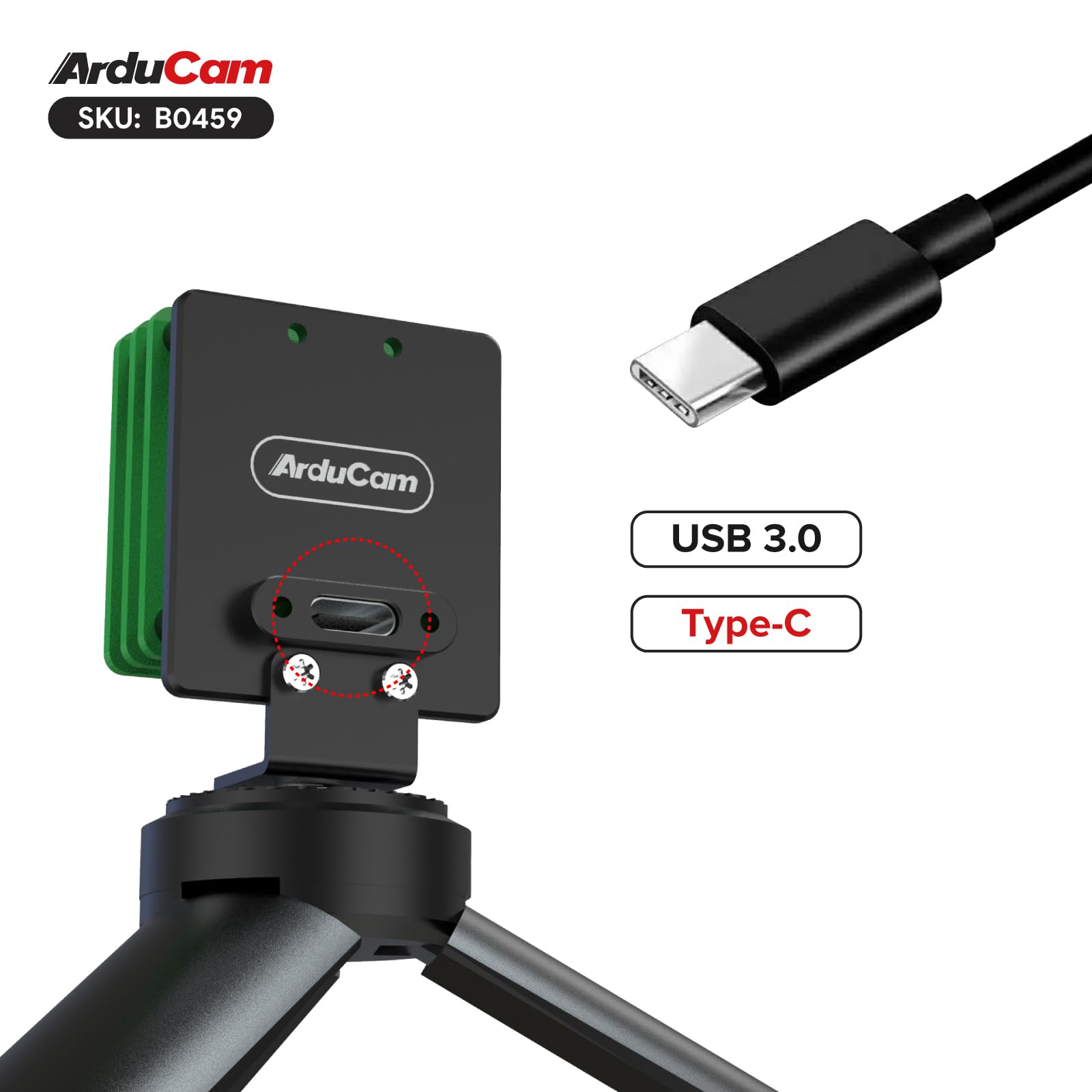 Arducam Arducam USB 3.0 Camera IMX477P 12MP High-Speed Module with 88 Degree M12 Manual Focus Lens and Metal Case for Windows and Linux - View 6 of 8