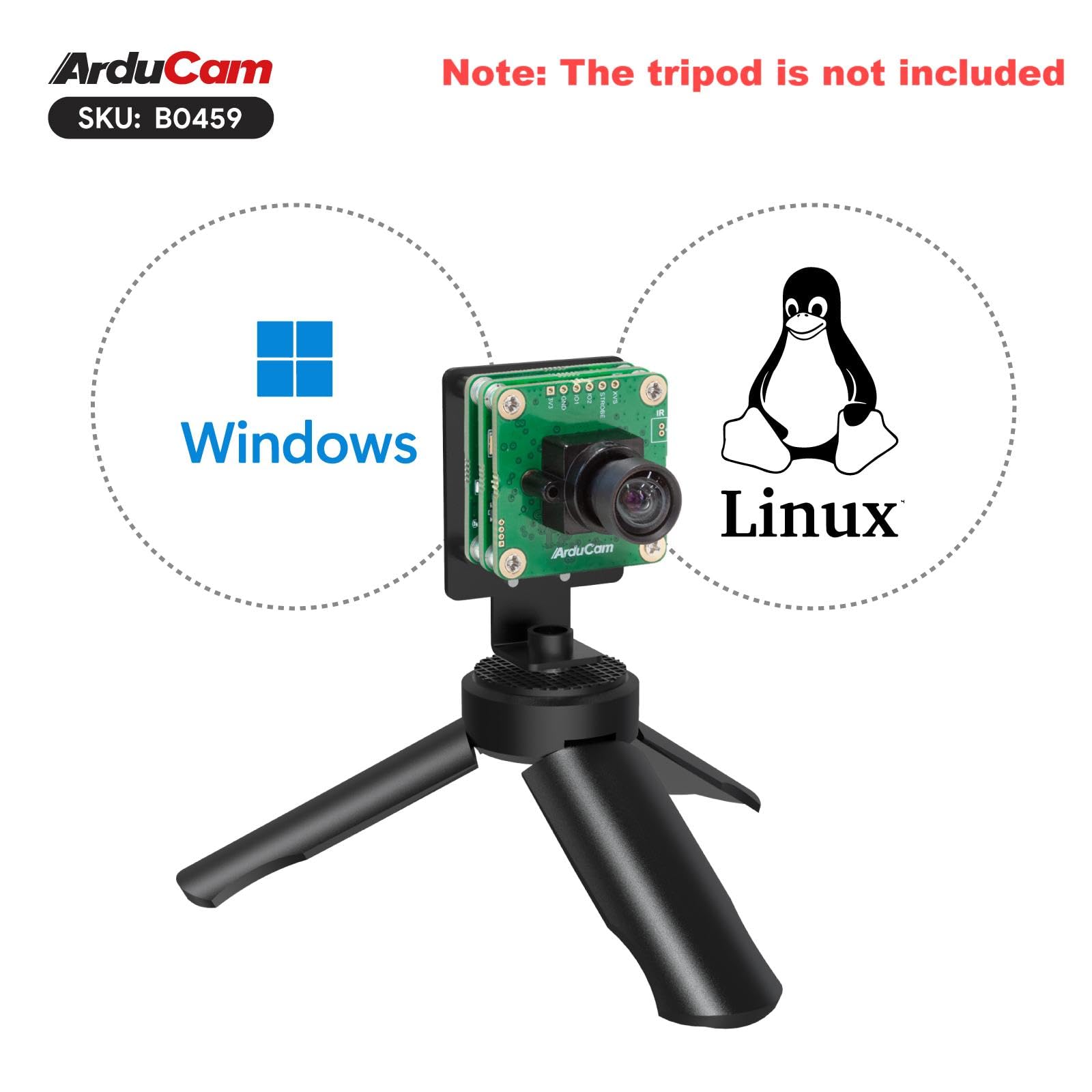Arducam Arducam USB 3.0 Camera IMX477P 12MP High-Speed Module with 88 Degree M12 Manual Focus Lens and Metal Case for Windows and Linux - View 7 of 8