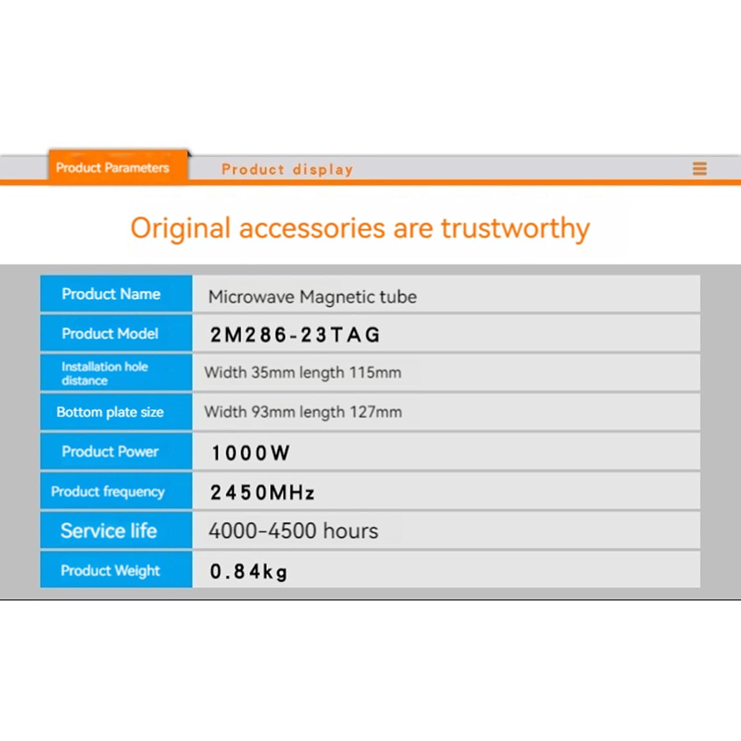 HMHAMA HMHAMA 2M286-23TAG 1000W Microwave Oven Magnetron Compatible with LG Replacement Parts - View 5 of 5