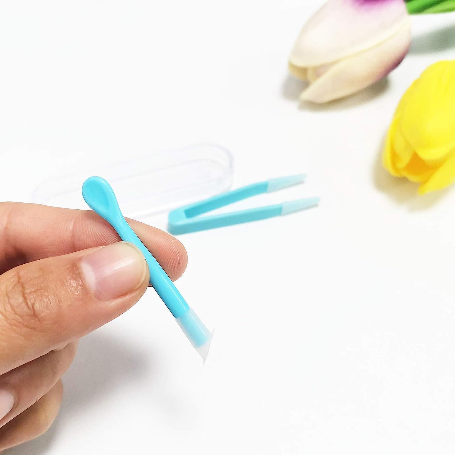 DPWOUM DPWOUM Blue Contact Lens Applicator Remover and Tweezer Soft Tip Compact Multipurpose Tool for Easy Lens Handling - View 7 of 9