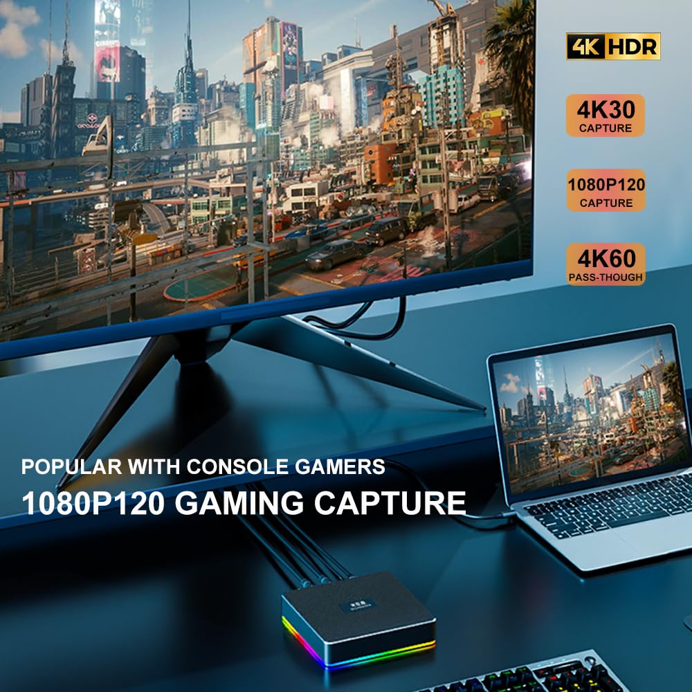 MICHENSEN MICHENSEN 1080p120 Gaming Capture Card UHD 4K30 HDR Support for Xbox PS4 PS5 Nintendo Switch Stream Deck T800 Live Gaming - View 3 of 6