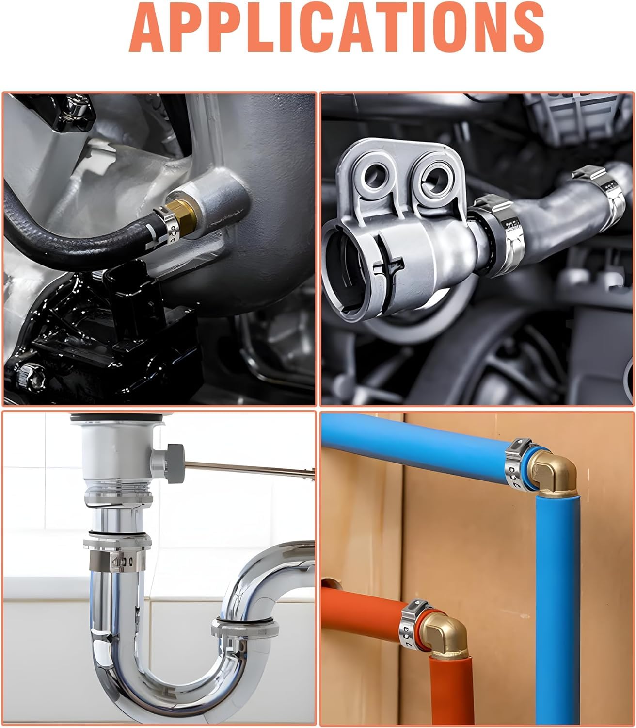 WYSIWYKA WYSIWYKA 120pcs 1/2 inch PEX Cinch Clamps 304 Stainless Steel Hose Clamps for PEX Tubing Pipe Fitting Connections - View 8 of 8