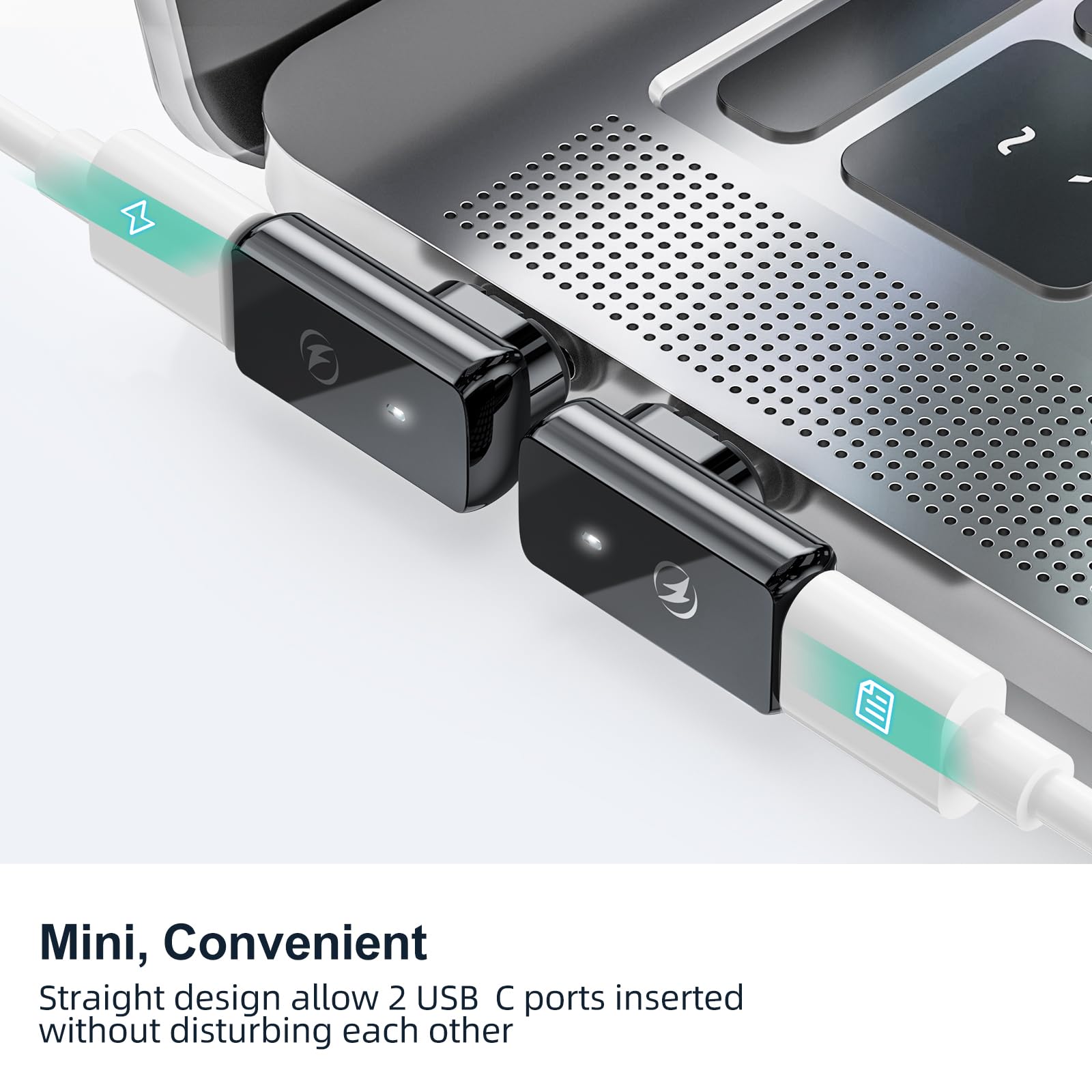 HanCenDa HanCenDa 240W Magnetic USB C Adapter 2Pack 24PIN Supports 40Gbps Data Transfer and 8K 60Hz Video for MacBook Pro Air iPhone 15 - View 2 of 7