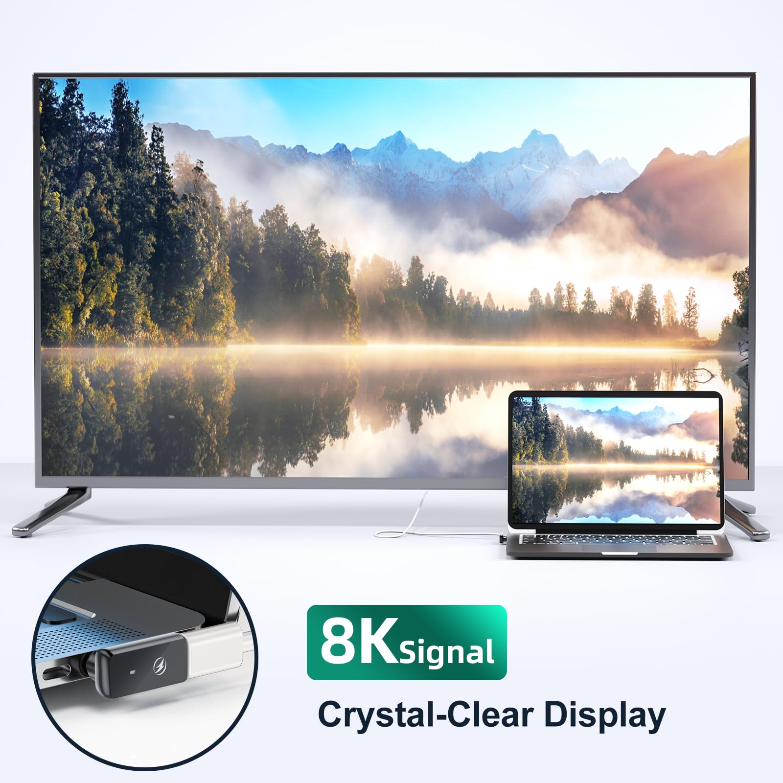 HanCenDa HanCenDa 240W Magnetic USB C Adapter 2Pack 24PIN Supports 40Gbps Data Transfer and 8K 60Hz Video for MacBook Pro Air iPhone 15 - View 6 of 7