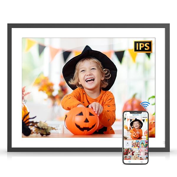 FULLJA Large 17 Inch Digital Photo Frame Dual Wifi 32GB IPS Touch Screen Share Photos via App Email Perfect Gift for Family and Friends - View 3 of 8