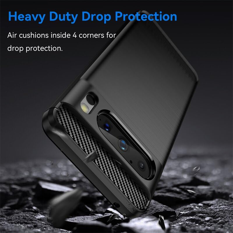 CoverON CoverON Google Pixel 8 Pro Case Slim Minimal TPU Flexible Skin Protective Sleeve Black Carbon Fiber - View 3 of 7
