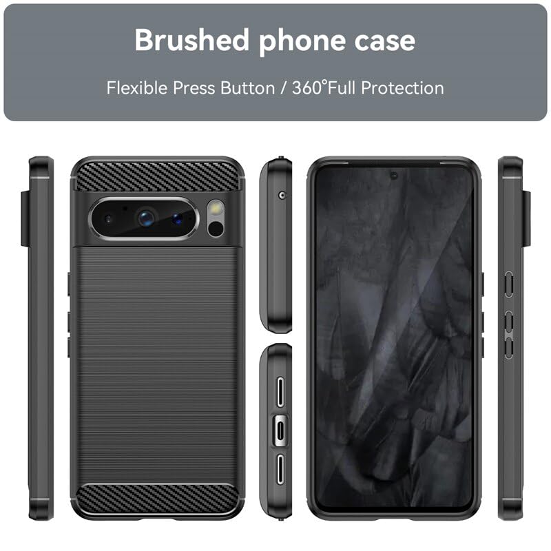 CoverON CoverON Google Pixel 8 Pro Case Slim Minimal TPU Flexible Skin Protective Sleeve Black Carbon Fiber - View 6 of 7
