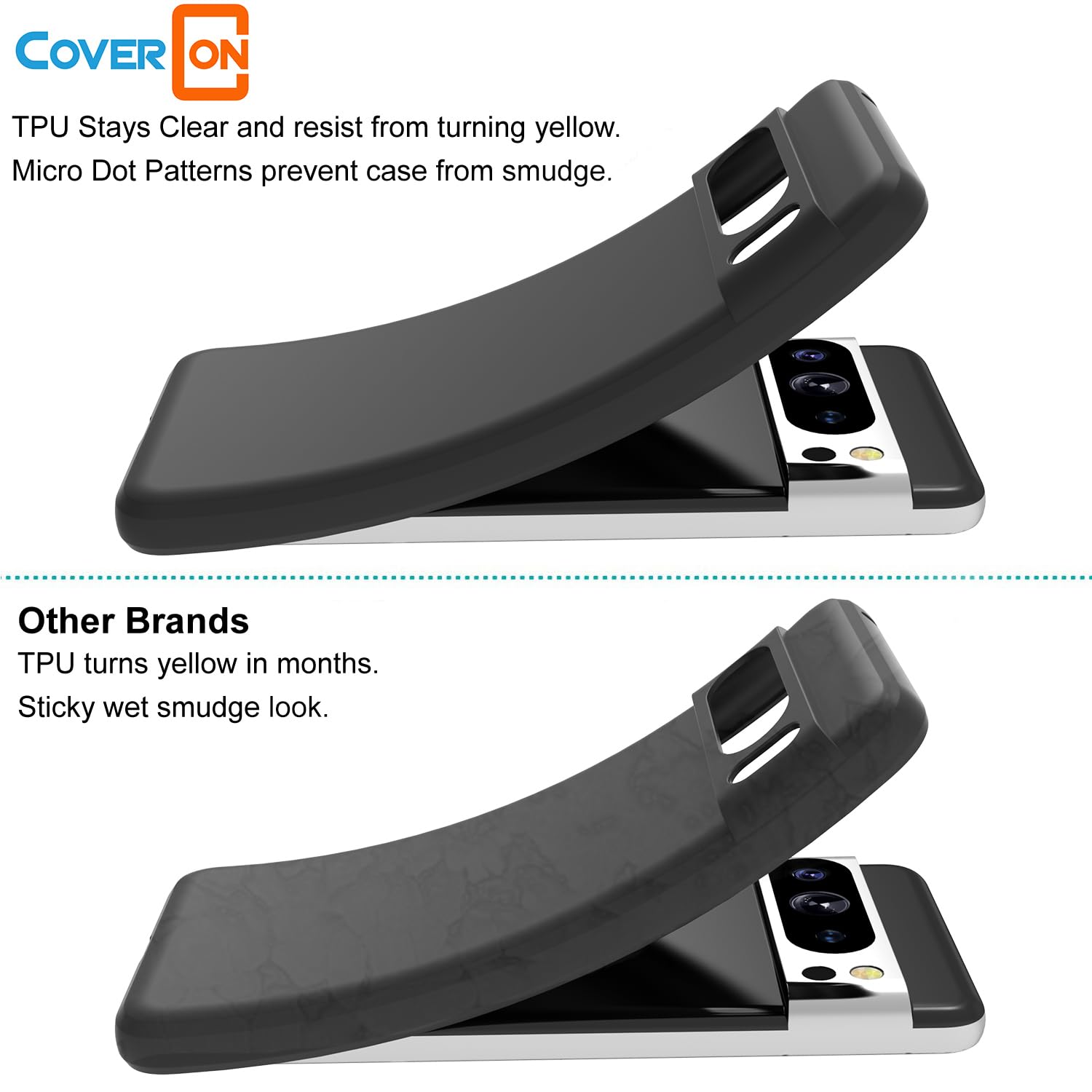 CoverON CoverON Google Pixel 8 Pro Case Lightweight Slim TPU Flexible Skin Protective Sleeve Black - View 5 of 7