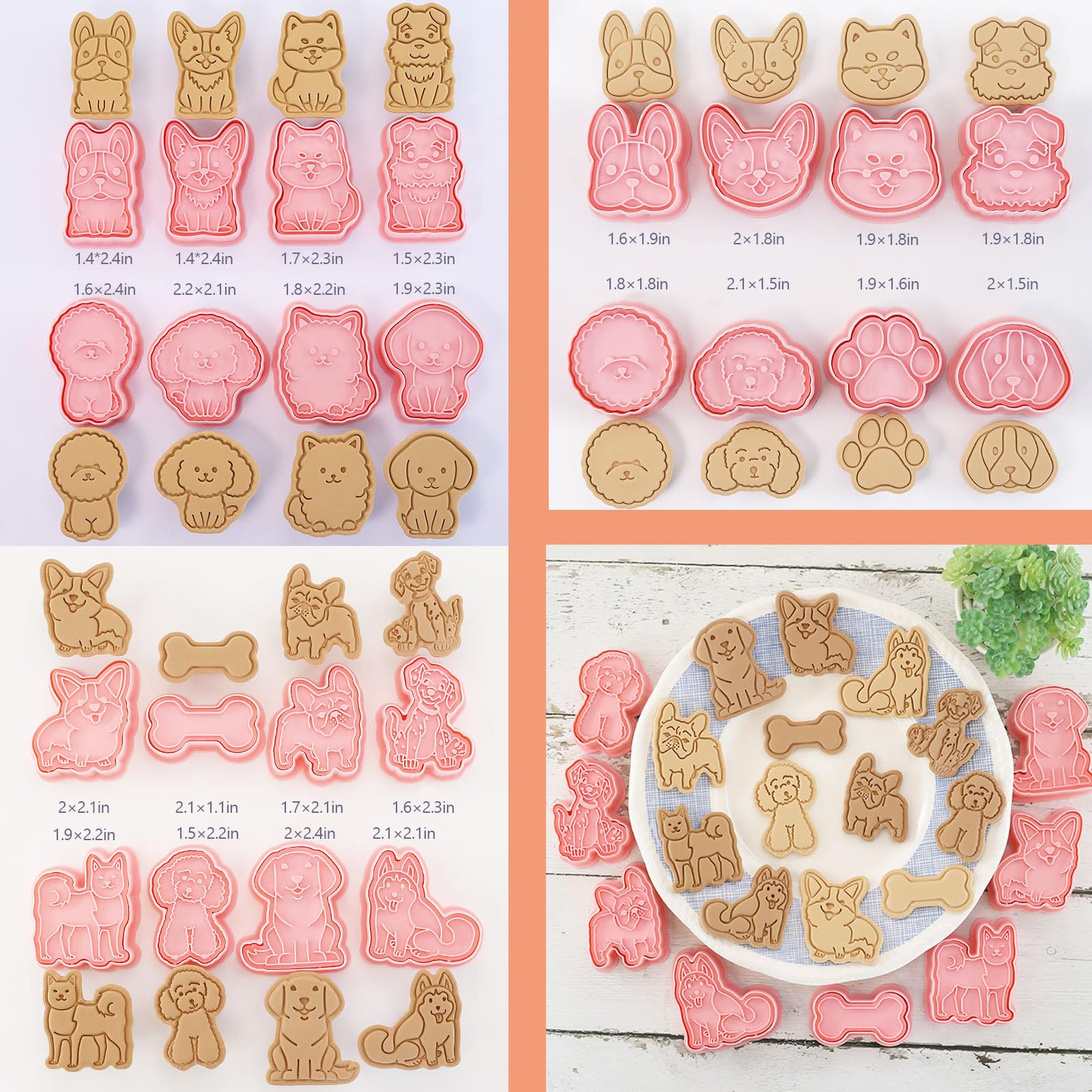 Joinor Joinor 24pcs Pet Dog Cookie Cutters Stamps Baking Tools for Fun Biscuit Making and Embossing - View 2 of 7