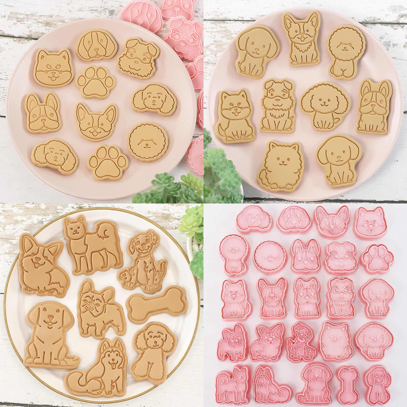 Joinor Joinor 24pcs Pet Dog Cookie Cutters Stamps Baking Tools for Fun Biscuit Making and Embossing - View 5 of 7