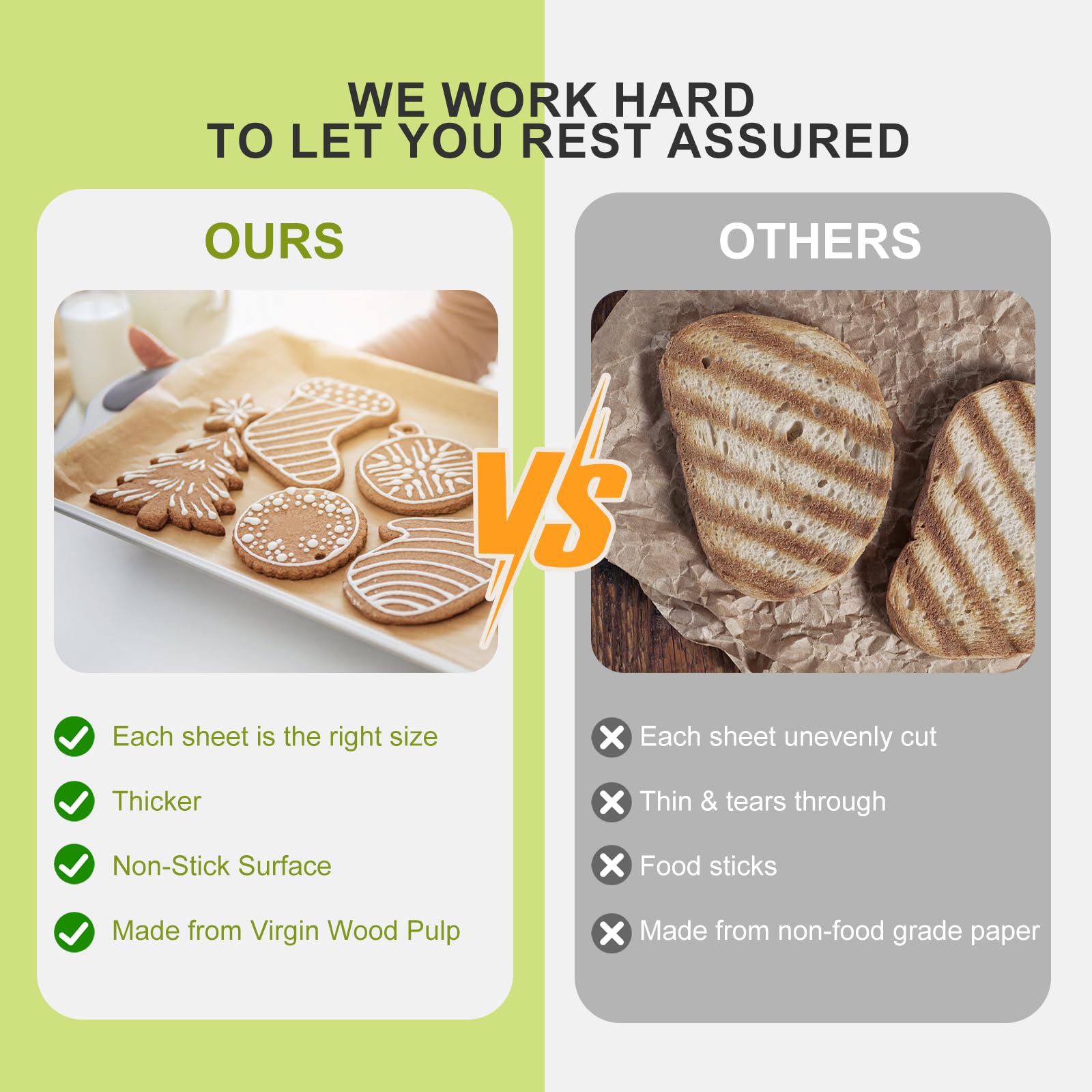 KIEGMIA 120PCS Non-Stick Unbleached Parchment Paper Sheets 12x16 Inches Ideal for Baking Cooking Steaming Grilling and Air Fryer Use - View 4 of 7