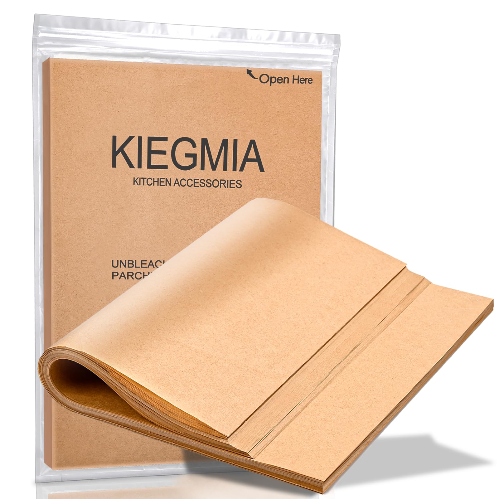 KIEGMIA 120PCS Non-Stick Unbleached Parchment Paper Sheets 12x16 Inches Ideal for Baking Cooking Steaming Grilling and Air Fryer Use