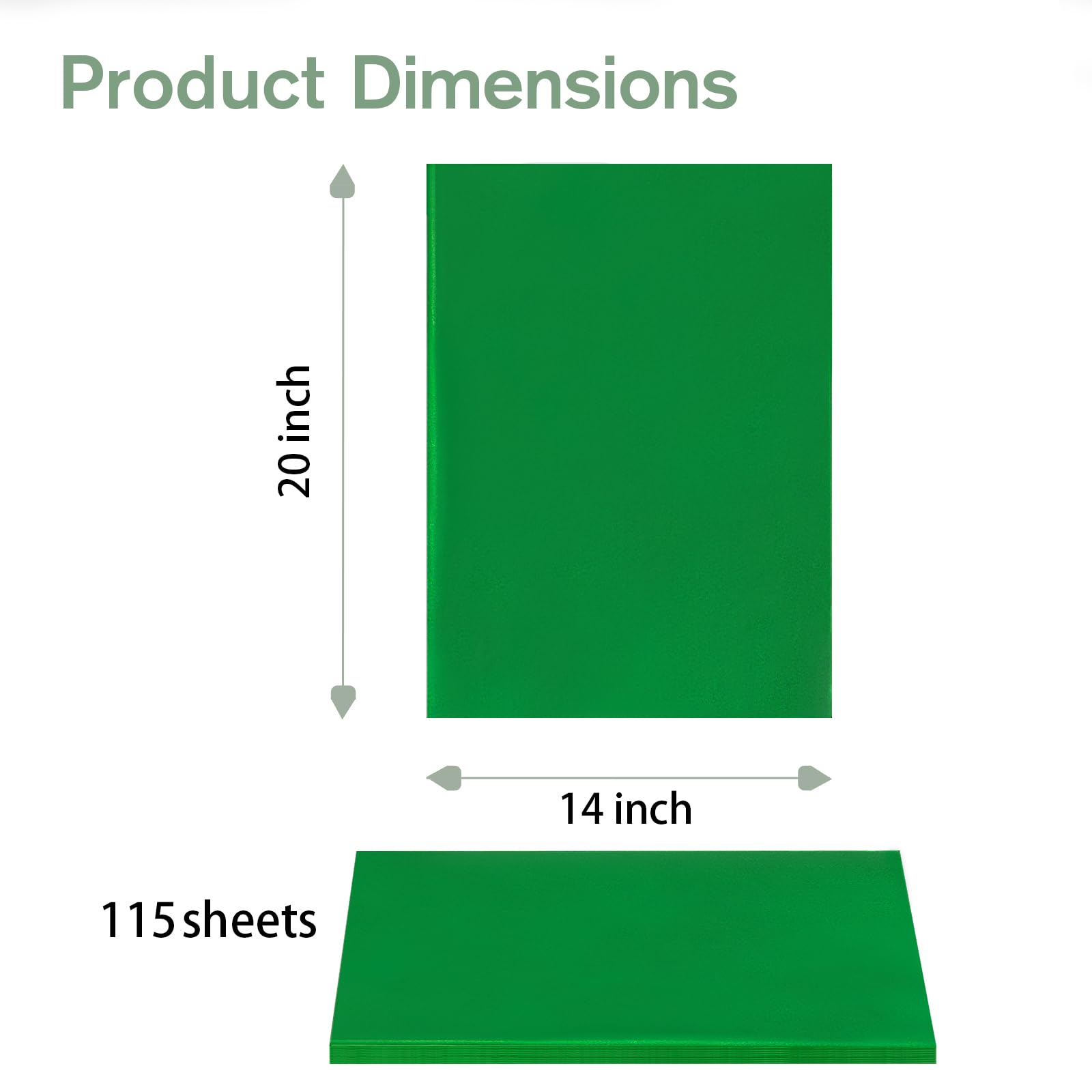 Simetufy Simetufy Green Tissue Paper 115 Sheets 14x20 Inches Bulk Gift Wrapping for Crafts Saint Patrick's Day Christmas Birthday Wedding Decor - View 3 of 7