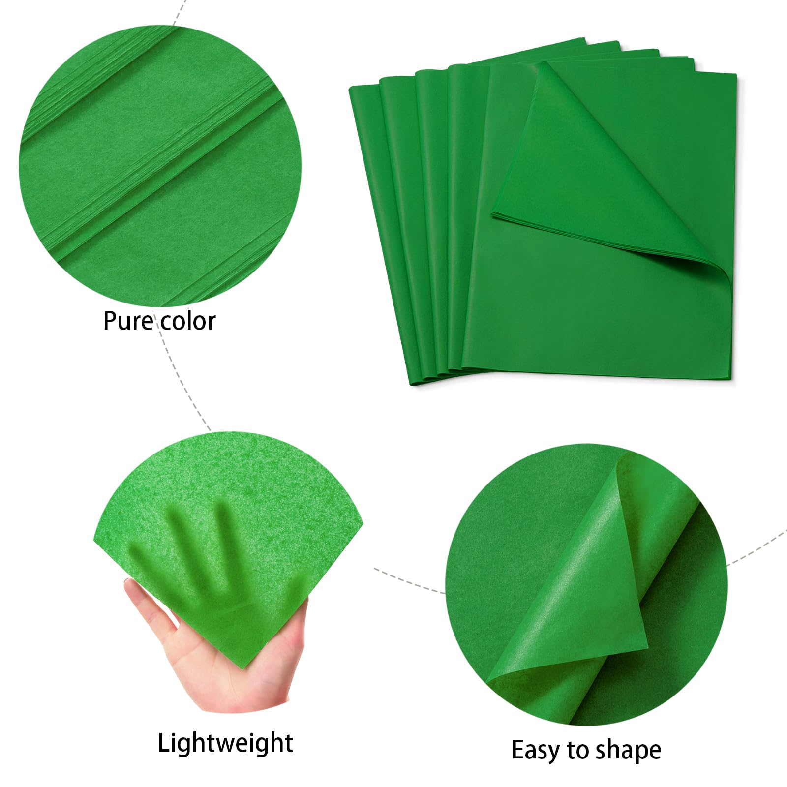 Simetufy Simetufy Green Tissue Paper 115 Sheets 14x20 Inches Bulk Gift Wrapping for Crafts Saint Patrick's Day Christmas Birthday Wedding Decor - View 7 of 7