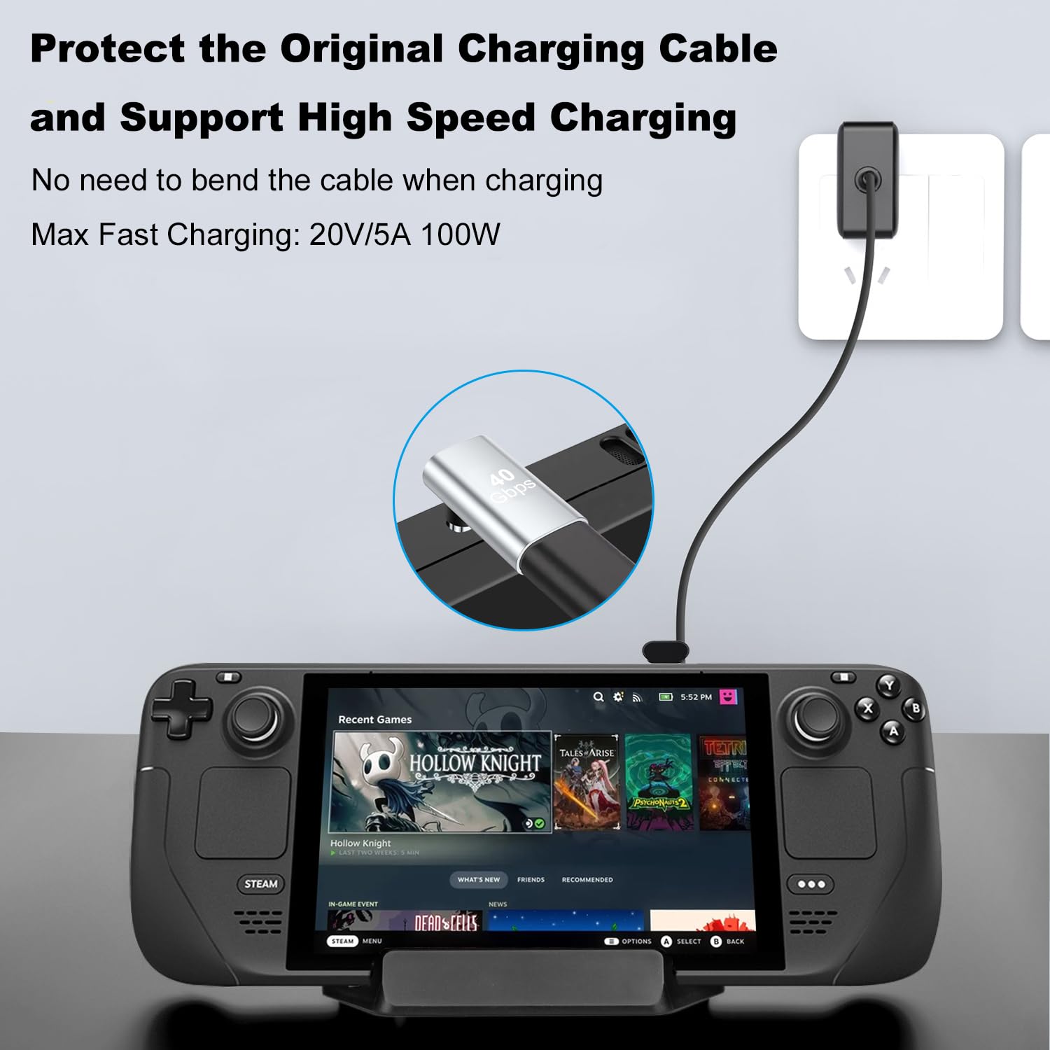 AreMe AreMe 90 Degree USB-C Male to Female Adapter 2 Pack Right Angle 100W Type-C Extender for Steam Deck ROG Ally Switch Notebook Tablet Mobile Phones Silver - View 3 of 9